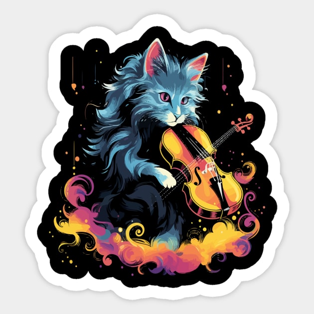 Turkish Angora Playing Violin Sticker by JH Mart